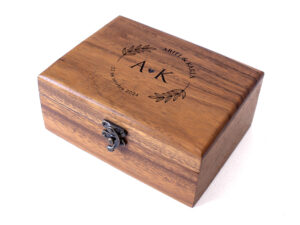Caja Para Lazo De Boda Personalizado En Maderas Finas