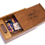 Caja para fotos personalizada deslizable + usb 16gb de madera