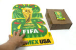 Rompecabezas de madera FIFA 2026 con figuras alusivas al Mundial