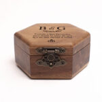 Caja De Madera Para Anillos De Boda Hexagonal Personalizada
