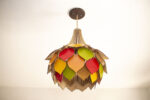 Lámpara de madera hojas colgante