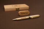 Pluma Boligrafo De Madera + Usb + Estuche Personalizados - Image 3